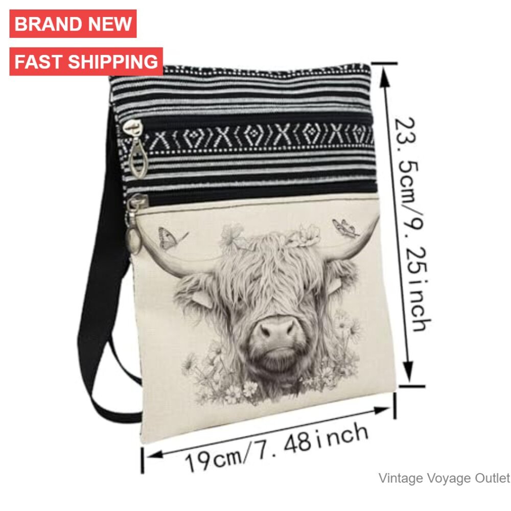 Printed Polyester Crossbody Bag Adjustable Strap … - image 4